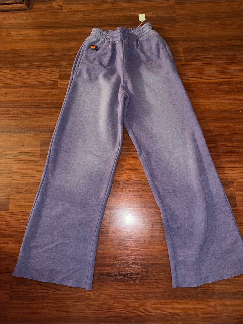 Aviator Nation Lavender Wide-Leg Track Pants